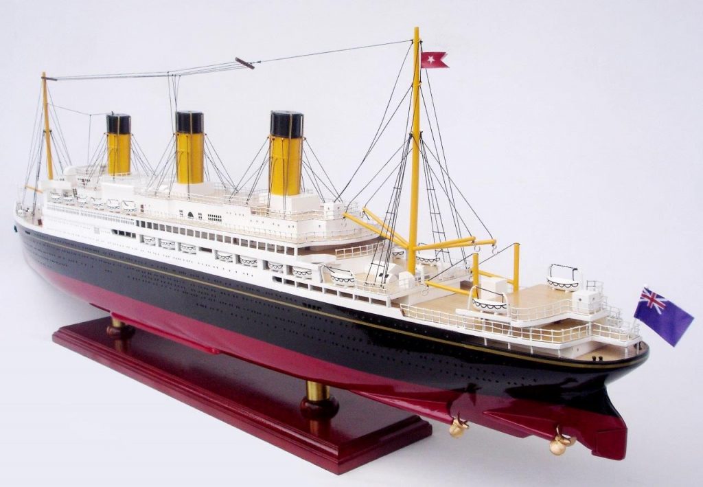 RMS Majestic wooden model ship