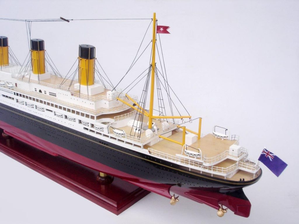 RMS Majestic wooden model ship