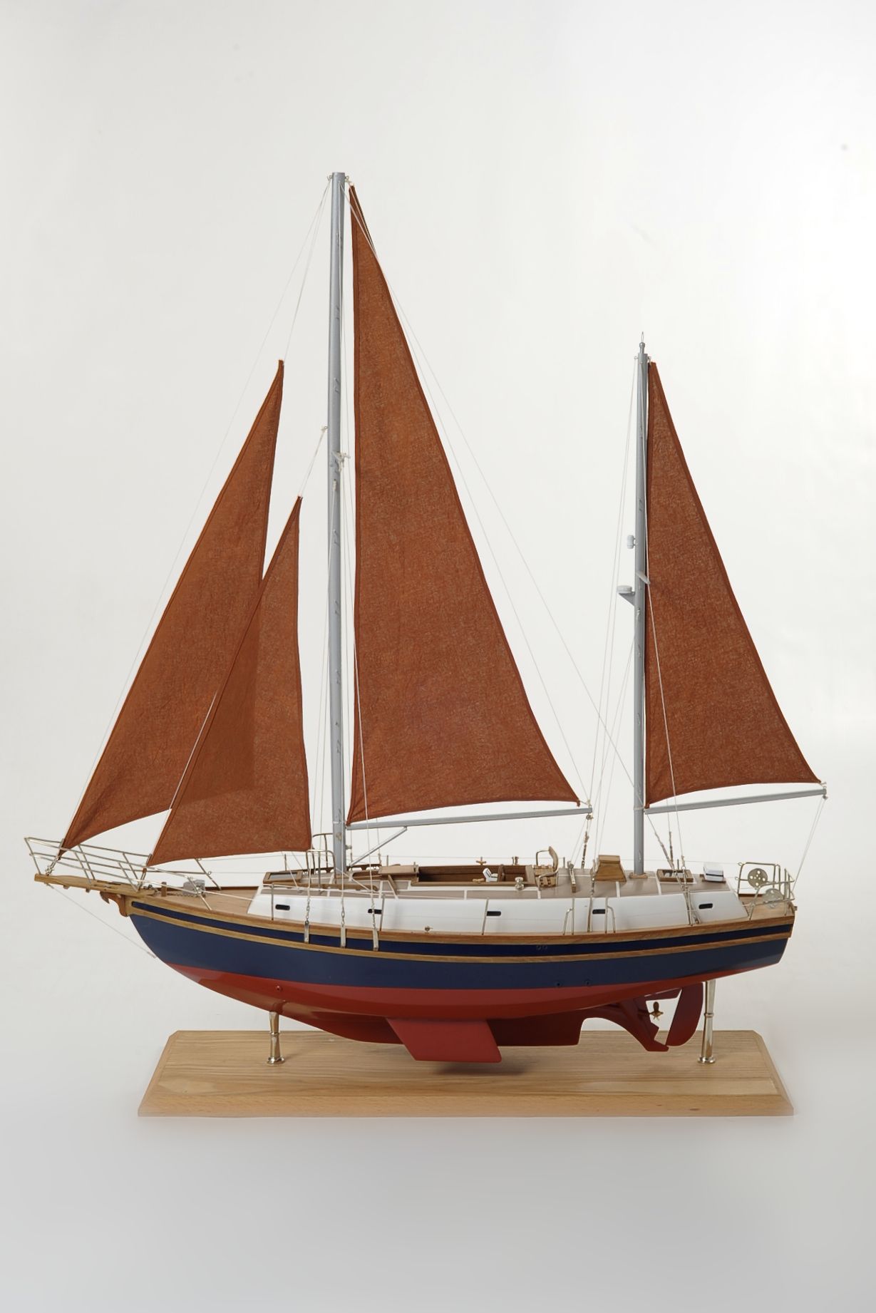 Wight Steel Sailing Yacht Display Ship Model - Premier Ship Models