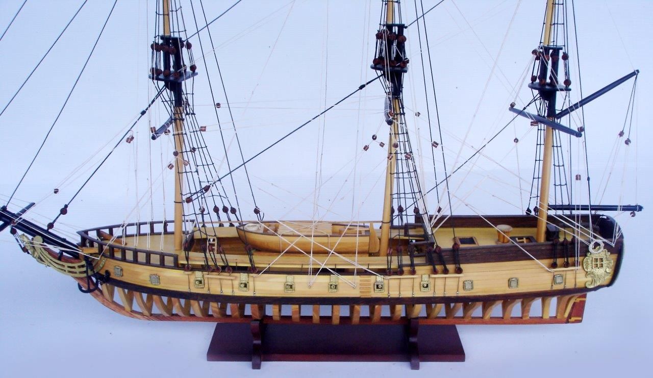 2097-12858-USS-Rattlesnake-Ship-Model-with-Frame-Hull
