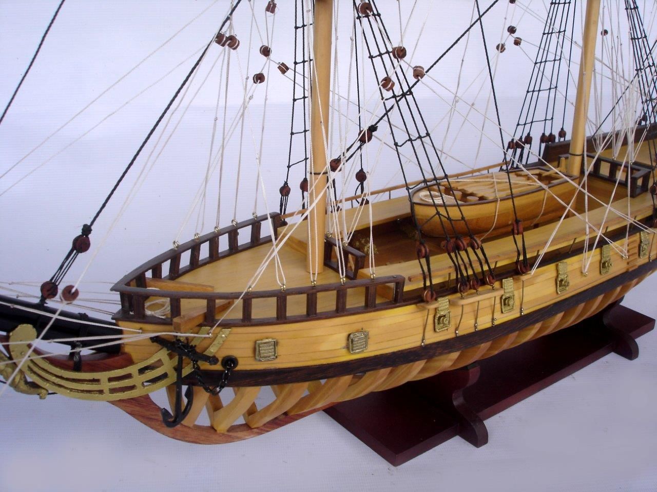 2097-12861-USS-Rattlesnake-Ship-Model-with-Frame-Hull