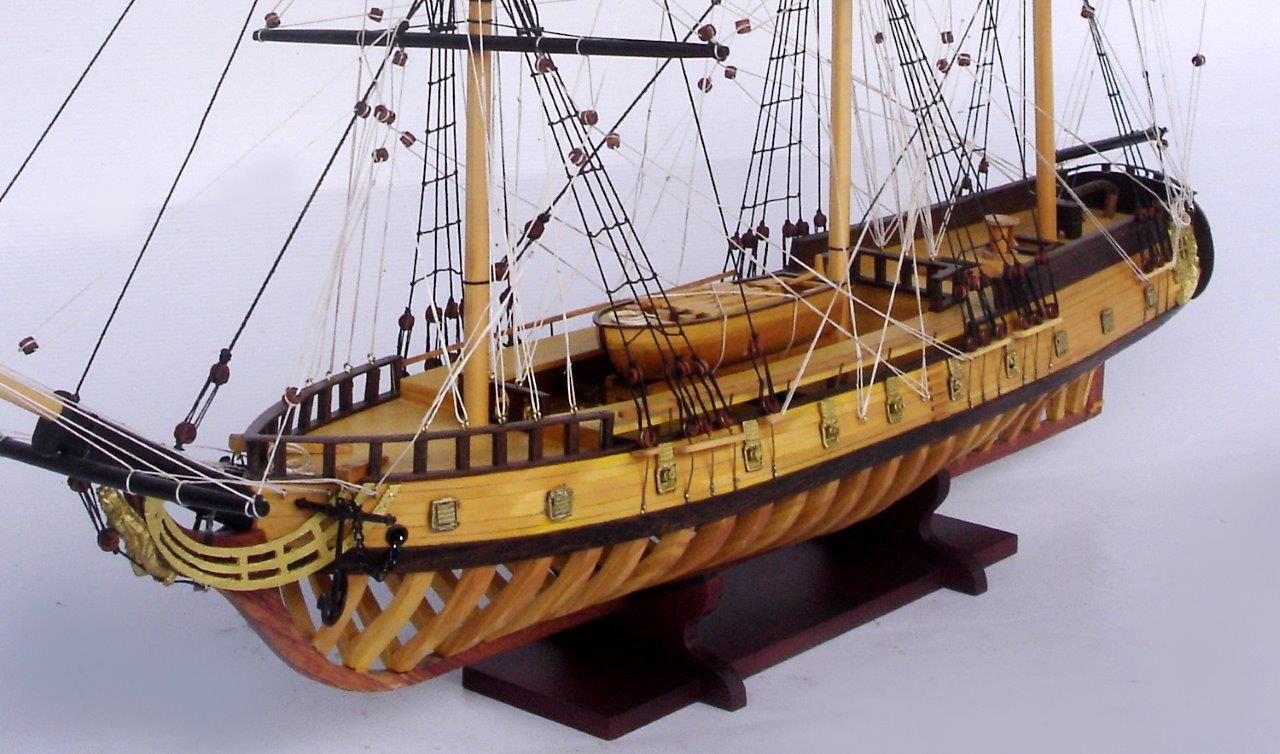 2097-12868-USS-Rattlesnake-Ship-Model-with-Frame-Hull
